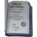 Bíblia Leão Cristo Vive Letra Gigante Capa Flexível Com Harpa e Índice Masculina Arc