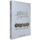 Bíblia Coroa Branca Letra Gigante Capa Brochura Com Harpa Masculina e Feminina Arc