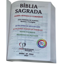 Bíblia Coroa Branca Letra Gigante Capa Brochura Com Harpa Masculina e Feminina Arc