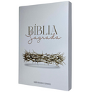 Bíblia Coroa Branca Letra Gigante Capa Brochura Com Harpa Masculina e Feminina Arc