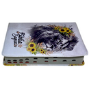 Bíblia Leão Girassol Letra Gigante Capa Flexível Com Harpa e Índice Feminina Arc