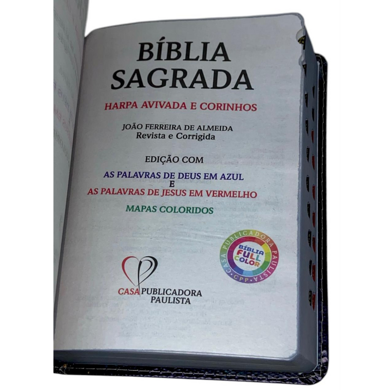 Bíblia Leão Sempre Foi Deus Letra Gigante Capa Flexível Com Harpa e Índice Masculina Arc