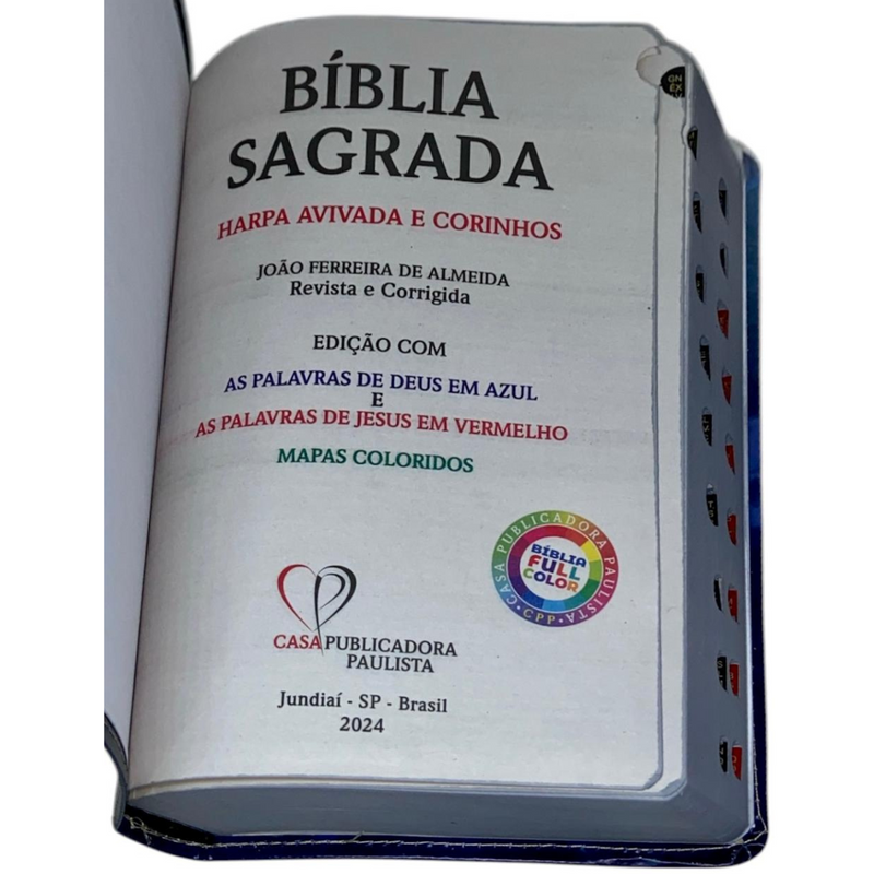 Bíblia Leão Yeshua Letra Gigante Capa Flexível Com Harpa e Índice Masculina Arc