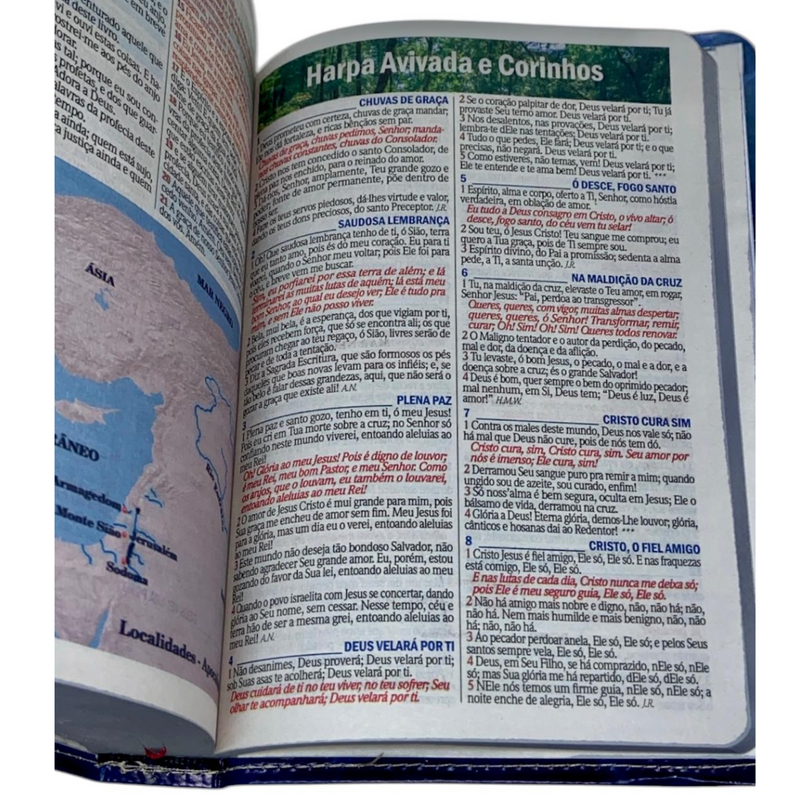 Bíblia Leão Yeshua Letra Gigante Capa Flexível Com Harpa e Índice Masculina Arc