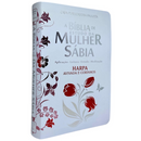 Bíblia Da Mulher Sábia Tulipa Branca De Estudo Letra Hipergigante Capa Flexível Com Harpa Feminina Arc