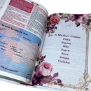 Bíblia Da Mulher Sábia Tulipa Branca De Estudo Letra Hipergigante Capa Flexível Com Harpa e Índice Feminina Arc