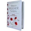 Bíblia Da Mulher Sábia Tulipa Branca De Estudo Letra Hipergigante Capa Flexível Com Harpa Feminina Arc