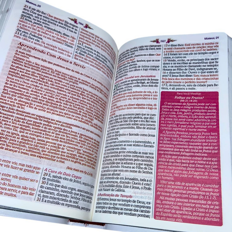Bíblia Da Mulher Sábia Tulipa Branca De Estudo Letra Hipergigante Capa Flexível Com Harpa Feminina Arc