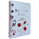 Bíblia Da Mulher Sábia Tulipa Branca De Estudo Letra Hipergigante Capa Flexível Com Harpa e Índice Feminina Arc