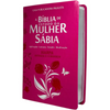 Bíblia Da Mulher Sábia Tulipa Pink De Estudo Letra Hipergigante Capa Flexível Com Harpa Feminina Arc