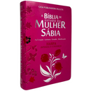 Bíblia Da Mulher Sábia Tulipa Pink De Estudo Letra Hipergigante Capa Flexível Com Harpa Feminina Arc