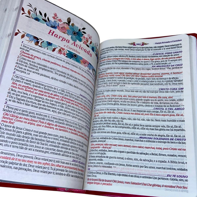 Bíblia Da Mulher Sábia Tulipa Pink De Estudo Letra Hipergigante Capa Flexível Com Harpa e Índice Feminina Arc