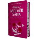 Bíblia Da Mulher Sábia Tulipa Pink De Estudo Letra Hipergigante Capa Flexível Com Harpa e Índice Feminina Arc