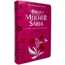 Bíblia Da Mulher Sábia Tulipa Pink De Estudo Letra Hipergigante Capa Flexível Com Harpa e Índice Feminina Arc