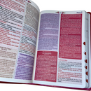 Bíblia Da Mulher Sábia Tulipa Pink De Estudo Letra Hipergigante Capa Flexível Com Harpa e Índice Feminina Arc