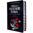 Bíblia Da Mulher Sábia Tulipa Preta De Estudo Letra Hipergigante Capa Flexível Com Harpa e Índice Feminina Arc