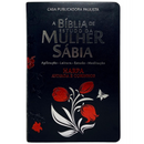 Bíblia Da Mulher Sábia Tulipa Preta De Estudo Letra Hipergigante Capa Flexível Com Harpa e Índice Feminina Arc