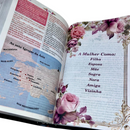 Bíblia Da Mulher Sábia Tulipa Preta De Estudo Letra Hipergigante Capa Flexível Com Harpa e Índice Feminina Arc