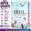 Bíblia Feminina Evangélica C/ Divisória e Harpa ARC Jardim Secreto Azul Capa Dura Letra Hipergigante