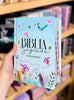 Bíblia Feminina Evangélica C/ Divisória e Harpa ARC Jardim Secreto Azul Capa Dura Letra Hipergigante