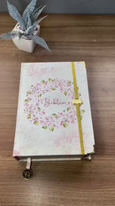 Bíblia Sagrada Letra Hipergigante PPM Capa Dura Círculo Floral Rosa Feminina Com Índice e Elástico Harpa ARC
