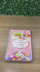 Livro Hinário Hinos da Harpa & Corinhos Feminina Letra Hipergigante Capa Espiral Capa Dura Floral Rosa