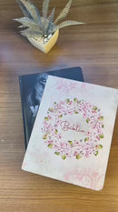 Kit 2 Bíblias Sagradas Tijolinho Floral & Leão Yeshua Edição Promessas Letra Grande Para Bolsa NVA Com Índice