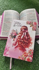 Bíblia Filha Do Rei Letra Gigante Capa Dura Com Harpa Feminina Arc