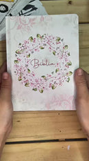 Kit 2 Bíblias Sagradas Tijolinho Floral Edição Promessas Letra Grande Para Bolsa NVA