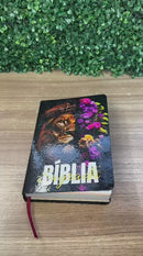 Bíblia Sagrada Capa Semiflexível Letra Gigante Promessas ARC e Índice Salmos 91 Fem e Masc