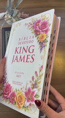 Kit 2 Bíblias Cristãs de Estudo King James Atualizada - Primavera & Imperial- Capa Dura Letra Gigante Com Índice