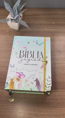 Bíblia Sagrada Letra Hipergigante PPM Capa Dura Jardim Secreto Feminina Com Elástico Harpa ARC