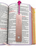 Marca Página Cristo Rose Acrílico Espelhado Luxo Para Bíblia e Livros