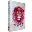 Bíblia Leão Seja Forte e Corajosa Cor Branca Letra Gigante Capa Dura Com Harpa E Índice Feminina Arc