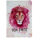 Bíblia Leão Seja Forte e Corajosa Cor Branca Letra Gigante Capa Dura Com Harpa E Índice Feminina Arc