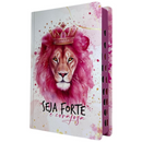 Bíblia Leão Seja Forte e Corajosa Cor Branca Letra Gigante Capa Dura Com Harpa E Índice Feminina Arc