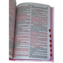 Bíblia Leão Seja Forte e Corajosa Cor Branca Letra Gigante Capa Dura Com Harpa E Índice Feminina Arc