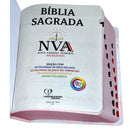 Kit 2 Bíblias Sagradas Tijolinho Floral Edição Promessas Letra Grande Para Bolsa NVA Com Índice
